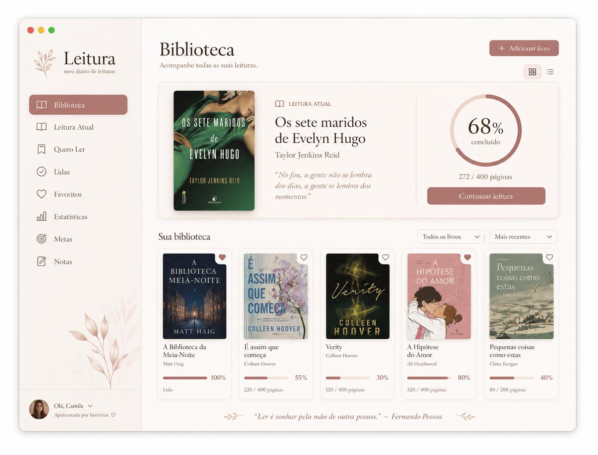 Tela de leitura do aplicativo A Ordem